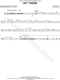 Free easy trombone sheet music with piano accompaniment for advancing students. 007 Theme Bass Clef Instrument From James Bond 007 From Russia With Love Sheet Music Cello Trombone Bassoon Baritone Horn Or Double Bass In F Major Download Print Sku Mn0155768