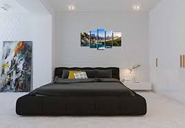 Learn how to create a modern frame wall. Wall Art Decor Poster Painting On Canvas Print Pictures 5 Pieces Moraine Lake And Mountain Range Sunset Canadian Rocky Mountains Landscape Framed Picture For Home Decoration Living Room Artwork Pricepulse