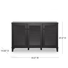 Baxton Studio Warren Wood Shoe Storage Cabinet In Dark Brown 28862 5307 Hd The Home Depot Wood Shoe Storage Shoe Storage Cabinet Wood Shoes