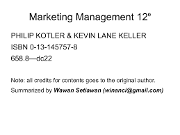 Philip kotler, cel mai renumit nume în materie de marketing, întrucât defineşte acest concept de peste 40 de ani, a fost votat drept primul lider în gândirea de marketing de către a.m.a şi numit fondatorul managementului marketingului modern de către handbook of Pdf Marketing Management