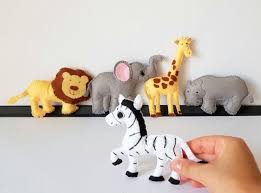 Safari Animals Felt Jungle Animal Ornaments Safari Nursery Decor Zoo Animals Savannah Animals Toy Jungle Theme Handmade Baby Gifts Pet Toys Animal Ornament