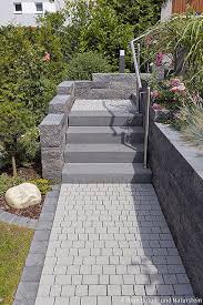 Catania Mauerstein Zur Einfassung Der Hoher Gelegenen Terrasse Blockstufen Und Ciotto Pflaster Fur Den Weg Dor Terraced Landscaping Garden Steps Outside Steps