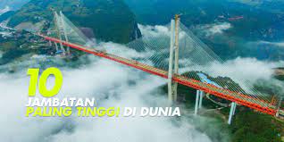Jembatan suramadu, jembatan terpanjang di indonesia yang menghubungkan surabaya dan madura ini punya banyak fakta menarik yang belum banyak jembatan ini menempati urutan ketiga setelah jembatan penang, malaysia sepanjang 13,5 km dan jembatan mawlamyaing, myanmar sepanjang. 10 Jambatan Tertinggi Dunia Libur