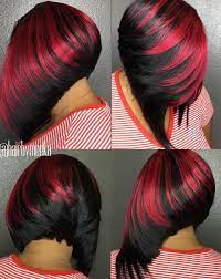 Black And Red Angled Bob Weave Hair Styles Thick Hair Styles Bobs Haircuts