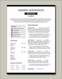 English Teacher Resume Template Cv Examples Teaching Academic School Tutor Job Description