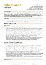 Conductor Resume Samples Qwikresume