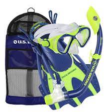 Best Kids Snorkel Set Snorkel Set Gear Bag Blue Bags