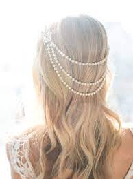 Pearl Bridal Hair Chain Vintage Style Bridal Hair Wrap Etsy Hair Accessories Pearl Bridal Hair Chain Hair Accessories Vintage