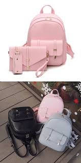 3 Pcs Pu Leather Women Backpacks Students Schoolbags Backpack Kayak Backpack 3 English Book Backpack Yosemite B Womens Backpack Cute Backpacks Work Bags