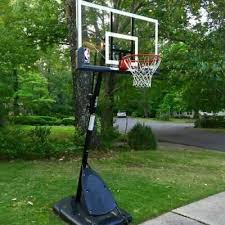 Advertisement Ebay Spalding 54 Portable Basketball System Adjustable Hoop Backboard Angled Pole Basketball Systems Portable Basketball Hoop Street Basketball