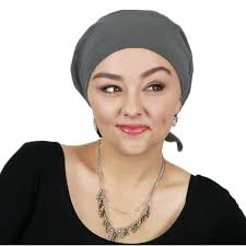 Celeste Cotton Chemo Scarves Pre Tied Head Scarf For Women Cancer Patients  (Grey)