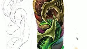From the arm, forearm and sleeve to the shoulder, back and chest, biomechanical tattoo designs look good on all body parts. How To Draw Tattoo Design Demo Biomechanical Design Youtube
