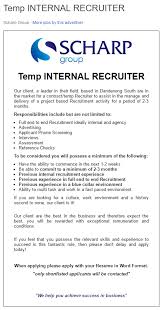 Cool Job Descriptions For Internal Recruiter Job Description Recruitment Job