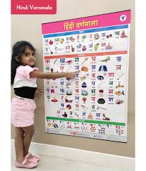 hindi varnamala chart for kids hindi alphabet and numbers perfect for homeschooling kindergarten and nursery children 39 25 x 27 25 inch