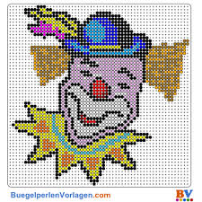 Da die vorlagen größer sind als din a4, müssen sie vor dem übertragen auf den fotokarton mit. Bugelperlen Vorlagen Von Einem Clown Zum Herunterladen Und Ausdrucken