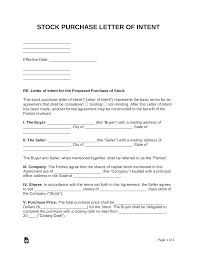 I am meticulous, and i take the time to finish the job correctly. Free Stock Shares Purchase Letter Of Intent Word Pdf Eforms