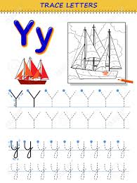 Kindergarten letters worksheets and printables that help children practice key skills. Tracing Letter Y For Study Alphabet Printable Worksheet For Royalty Free Cliparts Vectors And Stock Illustration Image 143369224