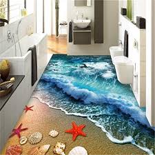 3d wallpaper for home floor. Lwcx Home Bathroom Bedroom Floor Self Adhesive 3d Wallpaper Beach Waves Surfing 3d Floor Tiles Painting 3d Flooring 200x160cm Buy Online In Aruba At Aruba Desertcart Com Productid 71154499