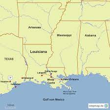 Karte von den usa und kanada. Stepmap Texas Louisiana Rundreise Landkarte Fur Usa