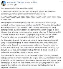 Maybe you would like to learn more about one of these? Ardyan M Erlangga On Twitter Berikut Catatan Saya Merespons Pidato Om Prabowo Soal Tampang Boyolali Sinonim Dengan Kemelaratan Sa Mengajak Kawan Kawan Sesama Orang Boyolali Lain Tak Perlu Marah Itu Justru Pujian Atas