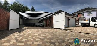 This is what i've come up with: Garage Attached Double Carport Work Area Installed In Suffolk Kappion Carports Canopies