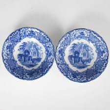 George Jones & Sons "abbey" Flow Blue Bowls