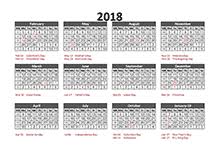 Download february 2018 calendar as html, excel xlsx, word docx, pdf or picture. 2018 Accounting Calendar Templates Download Free Accounting Calendars