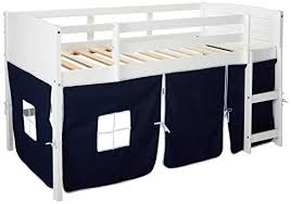 The loft bed also provides a usable area below the bed. Donco Kids 795 Atw 750c Tb Louver Low Loft Bed With Blue Tent Twin White Buy Online In Cayman Islands At Cayman Desertcart Com Productid 68441901
