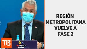El ministerio de salud anunció este lunes que, a contar de las 05:00 horas del jueves 29 de abril, 10 comunas de la región metropolitana saldrán de la fase 1, de cuarentena, del plan paso a. Region Metropolitana Retrocede A Fase 2 Youtube