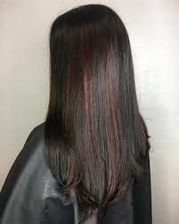 This digital photography of peekaboo red highlights dark black hair why has dimension 554x368 pixel. 25 Cutest Peekaboo Highlights You Ll See In 2020
