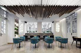 this new restaurant and cafe is located inside an old school building in shanghai restaurant interior interior design modern restaurant