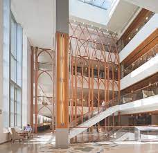 Modern led ceiling lights for big lobbying groups healthcare. 4 Hospital Lobbies Provide A Healthy Perspective Building Design Construction