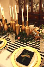 Table Setting For 30th Birthday Party Black Gold And White Decor Gold Table Decorations Black And Gold Party Decorations Black And Gold Centerpieces