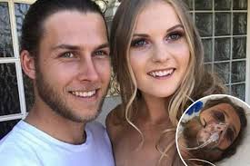 Plumber, 26, left fighting for life after being 'hit with cricket bat  outside bar' in front of horrified fiancée