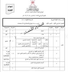 نموذج اجابة اختبار اللغة العربية للصف السادس الفصل الاول 2018 2019 الدور الاول
