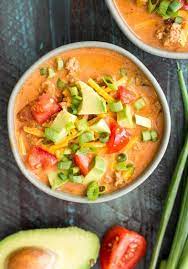 Cheesy Keto Taco Soup Recipe Yummly Recipe Keto Recipes Dinner Keto Taco Low Carb Soup