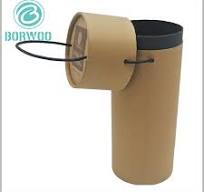Kraft paper tube packaging with sling handle for wine | Tube ...