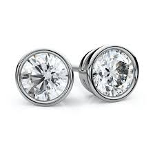 The defining feature of stud earrings is that they have a straight. 1 8 1 Ct Good I1 I2 Push Back 18k White Gold Bezel Set Round Diamond Mens Single Stud Earring Men Jewelry