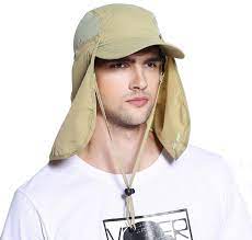 Uv Upf 50 Protection Outdoor Multifunctional Flap Cap With Removable Sun Shield And Mask Khaki Co12281xz5r Hats For Men Upf 50 Khaki