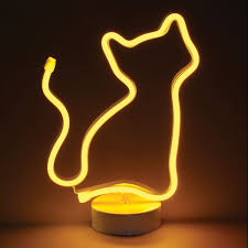 Led Light Yellow Cat Neon Style Lamp 1 Review 5 Stars What On Earth Cv7606
