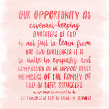 Covenantkeeping Lds Yw Ldsyw Sistersinzion Mormon Quotes Pastel Pink Empathy Compassion Love Unity Quotes Empathy Quotes Lds Quotes