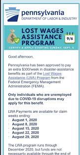 Physical checks will take at least 6 to 8 weeks to be mailed out. Pennsylvania Good News Lwa Payments Will Begin 9 6 In Pa And Will Pay Five Weeks Of Backpay Unemployment
