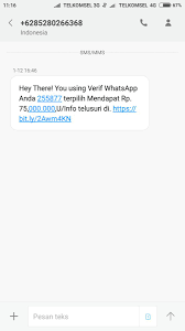 Radio Prfm Bandung On Twitter Via My Name Is Kunt Hati Hati Contoh Sms Penipuan Minta Kode Verifikasi Wa Jangan Di Tanggapi Https T Co C8tmjhugqk