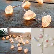 Basteln Mit Muscheln Coole Dekoidee Mit Diy Lichterkette Aus Muscheln Basteln Mit Muscheln Diy Lichterkette Lichterkette Basteln