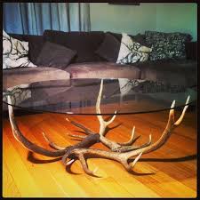 Naturally Shed Deer Antler Round Glass Coffee Table On Etsy 1 291 04 Antlers Decor Deer Decor Antlers