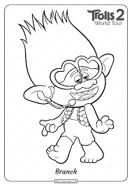 Printable Trolls 2 Branch Pdf Coloring Page Kitty Coloring Coloring Pages Cartoon Coloring Pages