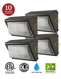4 Pack 60w Led Wall Pack With Dusk To Dawn Photocell Ip65 Waterproof Outdoor Lighting Fixture 200 300w Hps Mh Replacement 7200lm 5000k 100 277vac Etl Dlc L