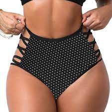 Amazon.com: Jodimitty Women Strappy High Waisted Bikini Bottom High Leg  Swimsuit Bottoms Bathing Suit Swim Briefs : Clothing, Shoes & Jewelry