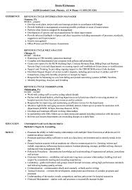 Sample resumes & cover letters. Revenue Cycle Resume Samples Velvet Jobs