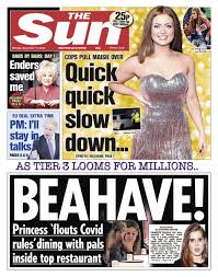 Price war with 'the sun' has. Sun Front Page 14th Of December 2020 Tomorrow S Papers Today